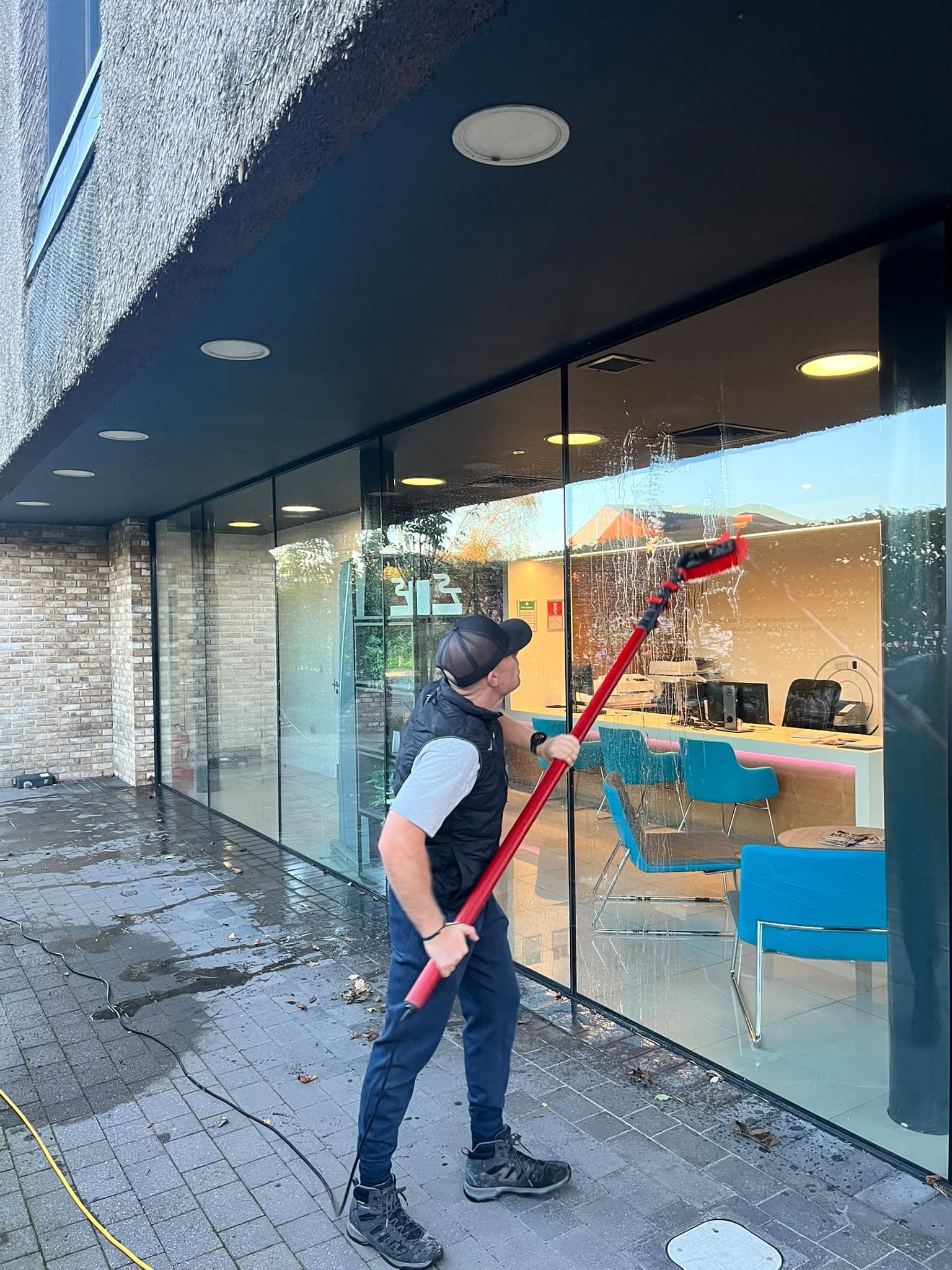 Window cleaning at The Lighthouse reception in Formby